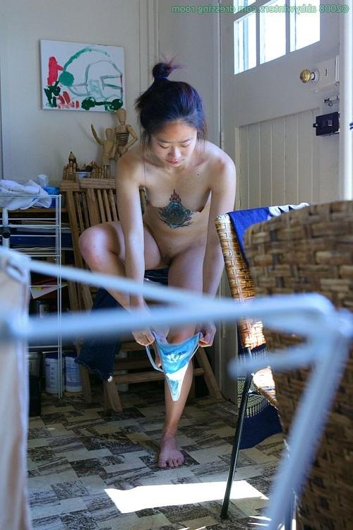16P PetiteTattooed Asian on Hidden Dressingroom Spycam
