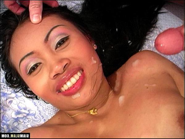 15P Drilled thai hooker gets her face covered in semen
