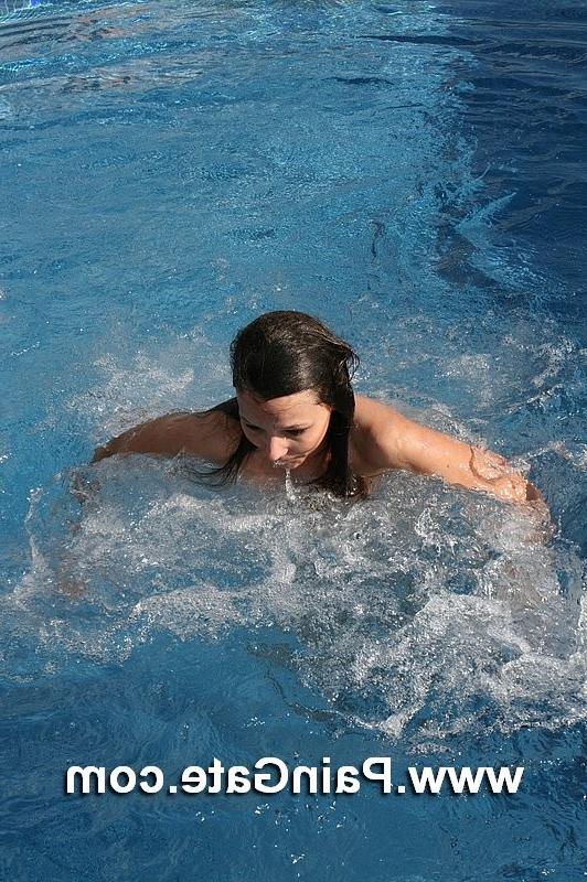 18P Wet bullwhipped on the pool