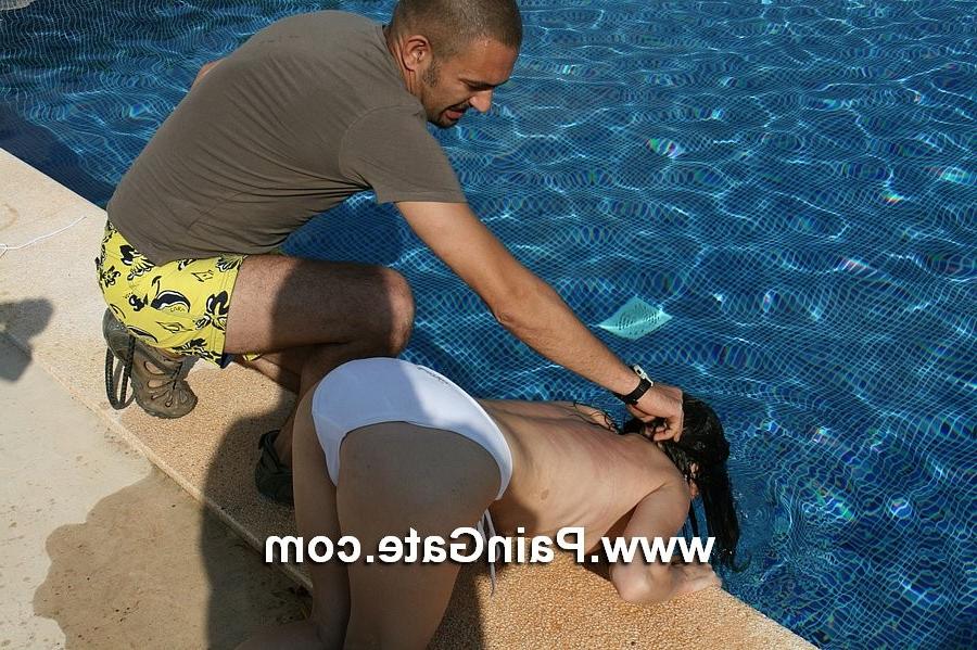 18P Wet bullwhipped on the pool