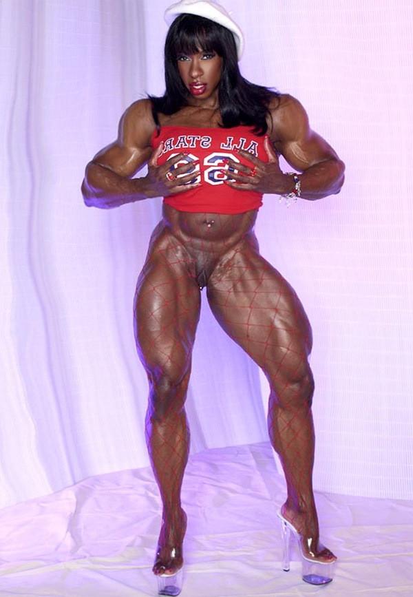 12P Huge muscular black Goddess ripped strong sexy body