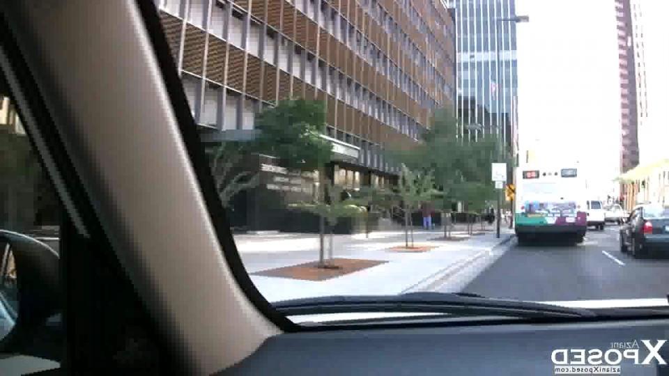 16P Big-boobed blonde babe, Kylie Worthy,has a blast flashing unsuspecting drivers o