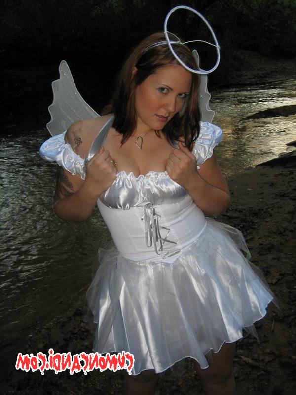 17P Candi In Fairy Costume Outside By Creek
