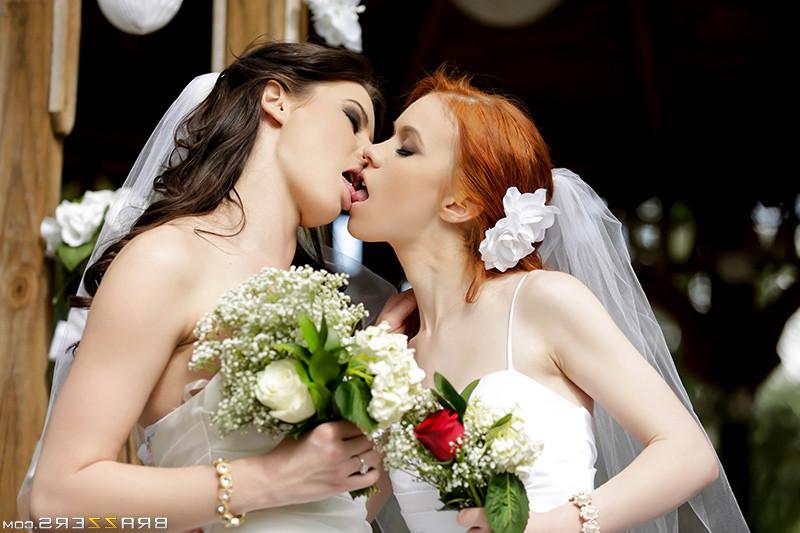 15P Lesbian Wedding sex pics with two young pornstars