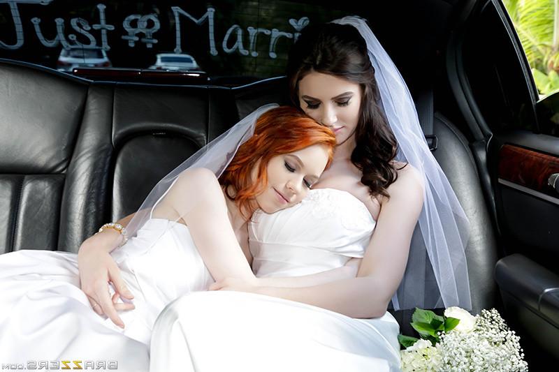 15P Lesbian Wedding sex pics with two young pornstars