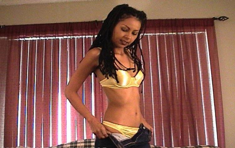 15P Horny latina girl takes off her clothes and plays with a dildo