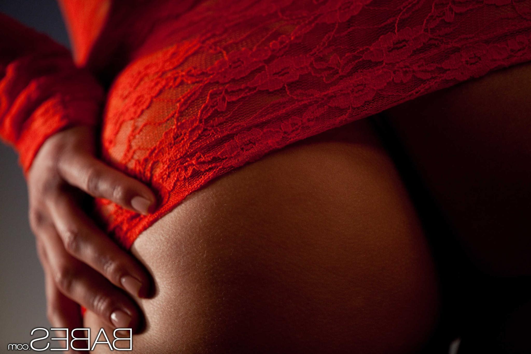 20P Lena Nicole stripping off her red Dress and white Panties