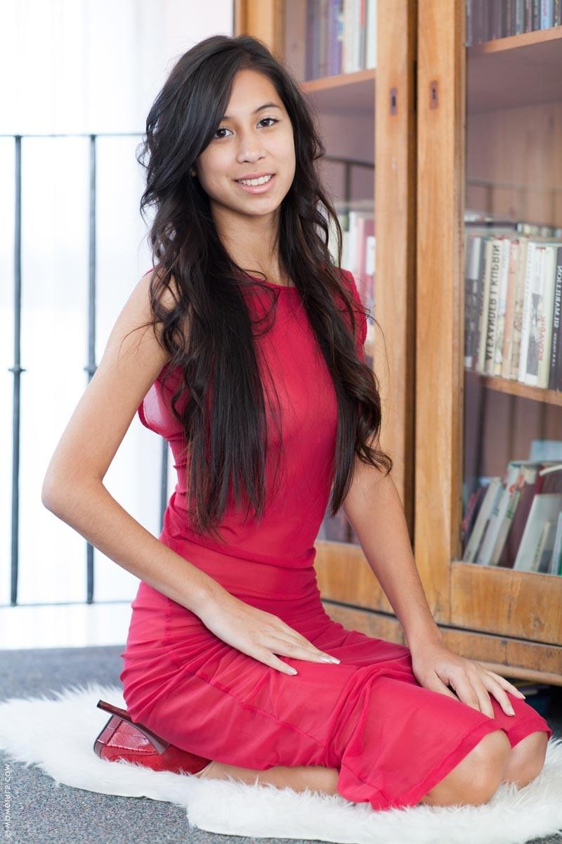 15P Sexy exotic babe Christy Charming in red
