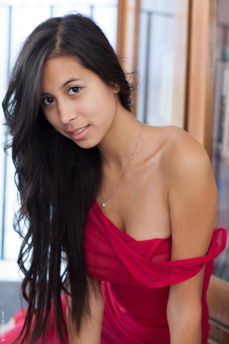 15P Sexy exotic babe Christy Charming in red