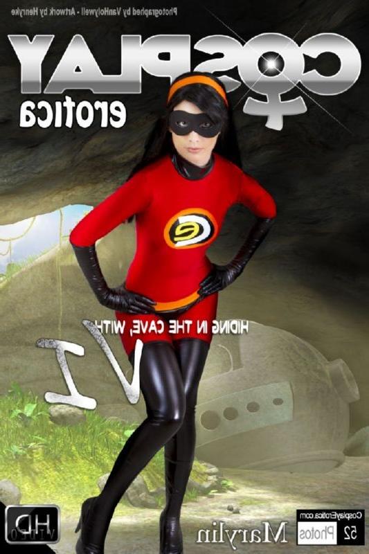 15P Marilyn posing in a cute superhero costume