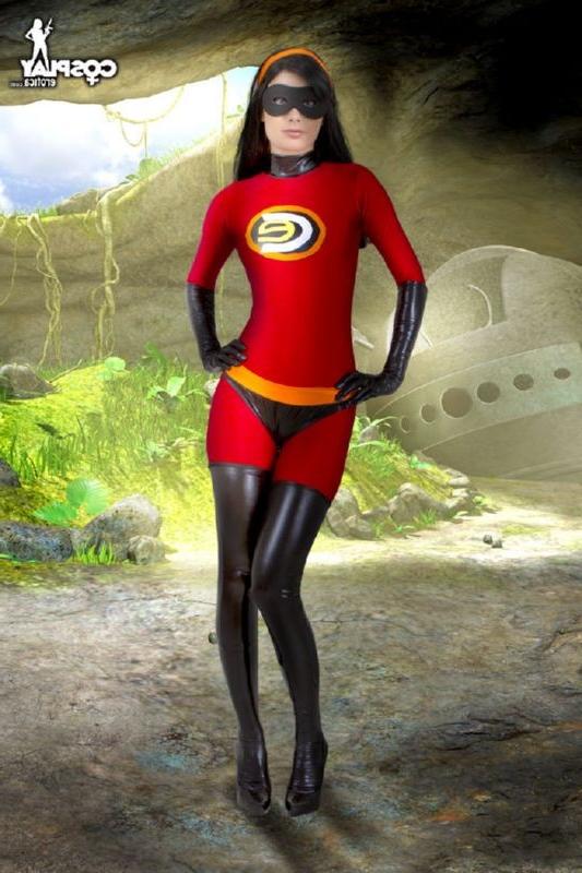 15P Marilyn posing in a cute superhero costume