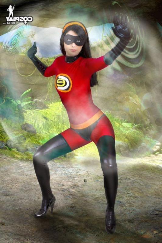 15P Marilyn posing in a cute superhero costume