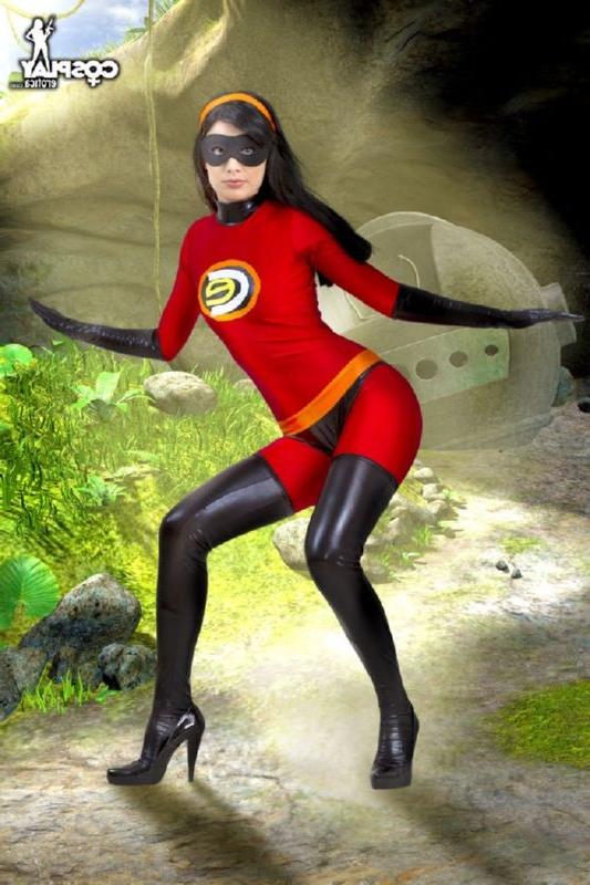 15P Marilyn posing in a cute superhero costume