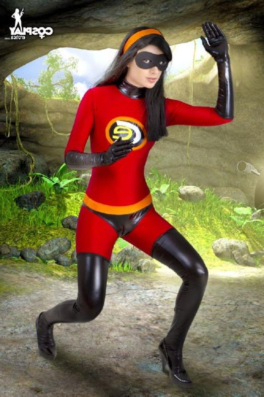 15P Marilyn posing in a cute superhero costume
