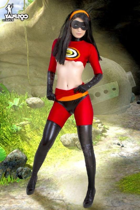 15P Marilyn posing in a cute superhero costume