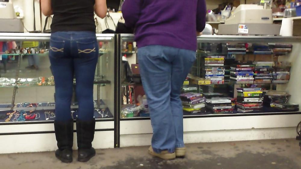 20P Teen butt & ass in blue jeans on a Friday