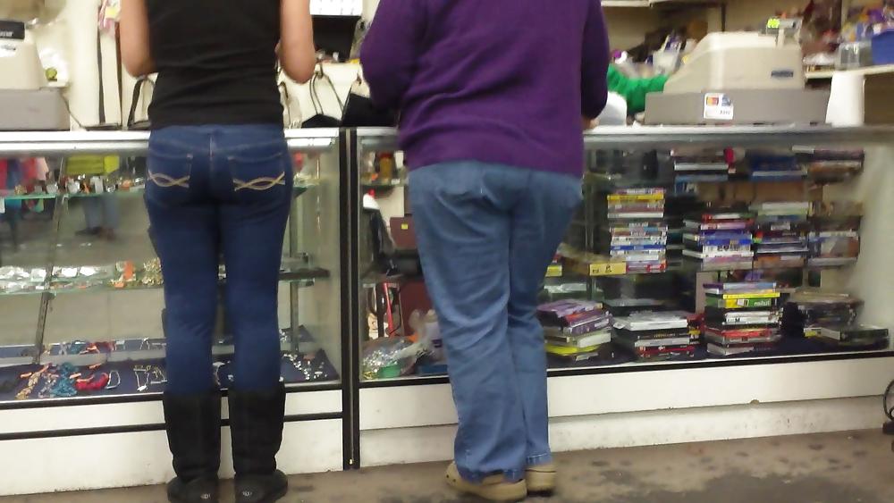 20P Teen butt & ass in blue jeans on a Friday