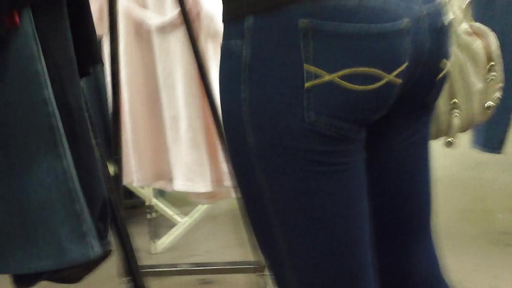 20P Teen butt & ass in blue jeans on a Friday