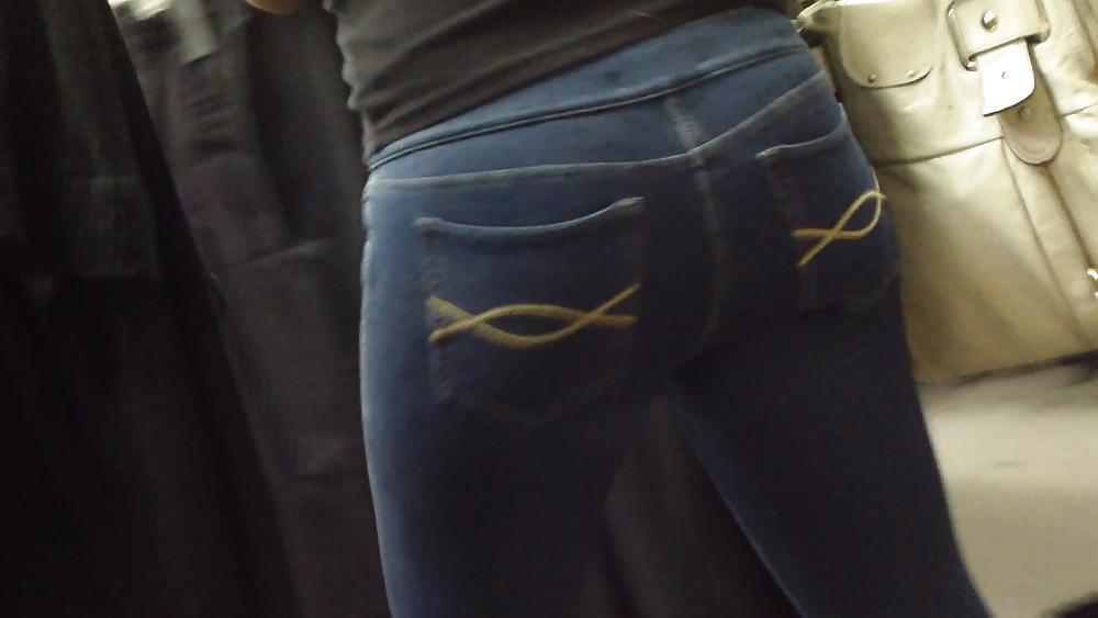 20P Teen butt & ass in blue jeans on a Friday