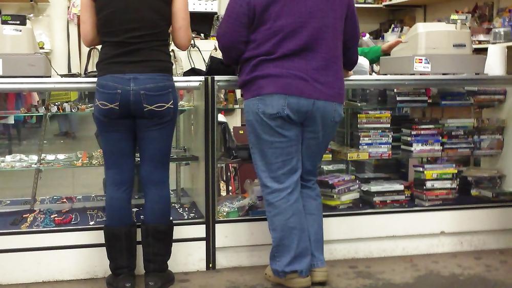 20P Teen butt & ass in blue jeans on a Friday