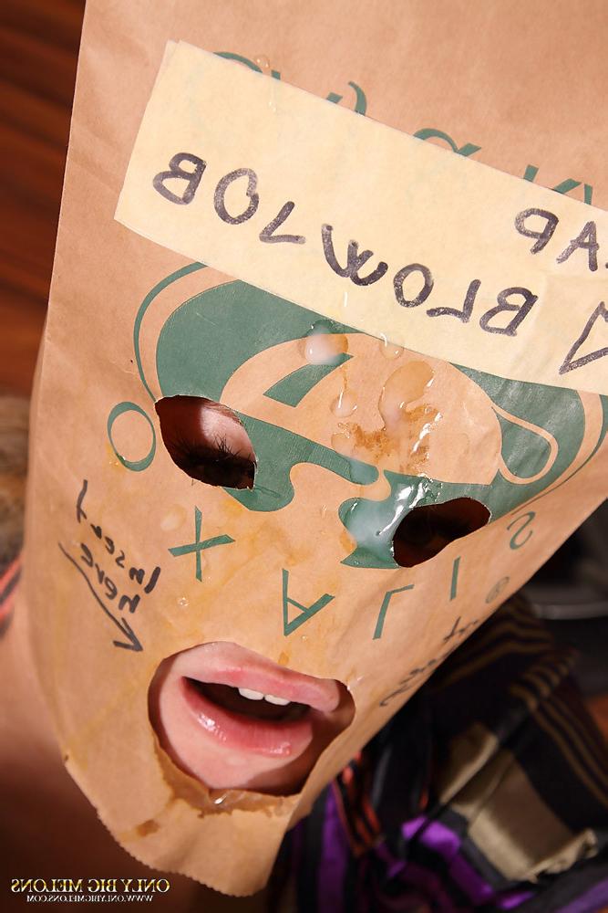 15P Busty Bag head Sima forced to suck and juggs 
