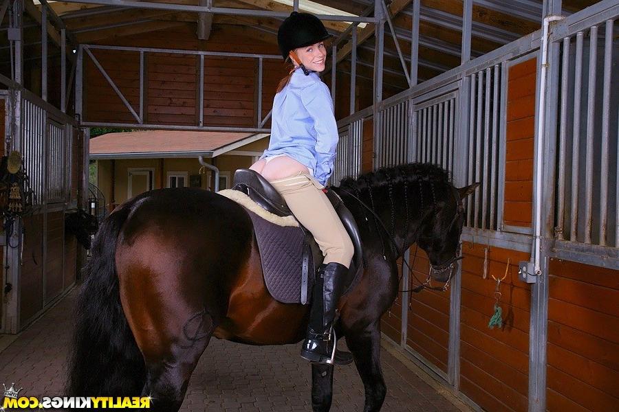 14P Amazing teen get drilled hard by her horse trainer in these hot red head teen fu