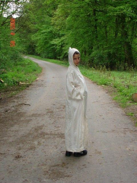 15P Fitness dressed in sexy long dress teases in the forest