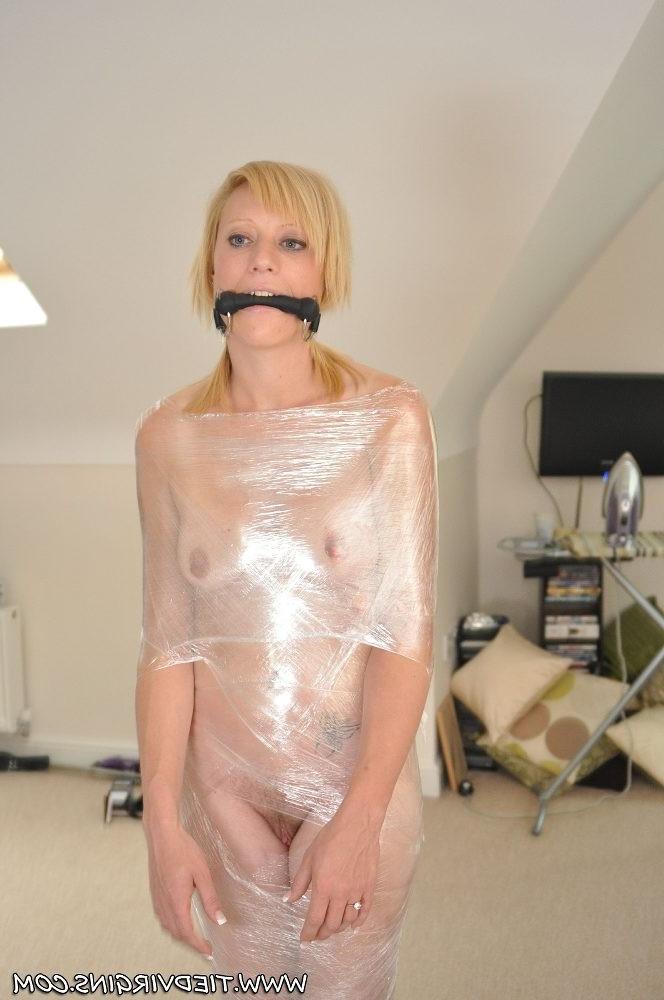 12P Wrapped up in plastic and forced to cum