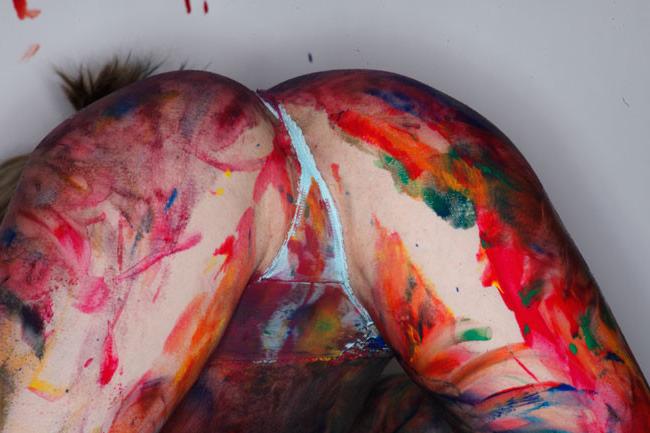 12P Naked Body Painting With Lily LaBeau and Proxy Paige Sex Circus