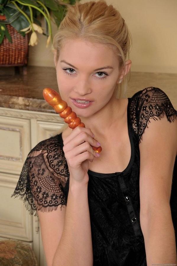 15P Petite Blonde Teen Babe Toys Her Pussy With A Dildo