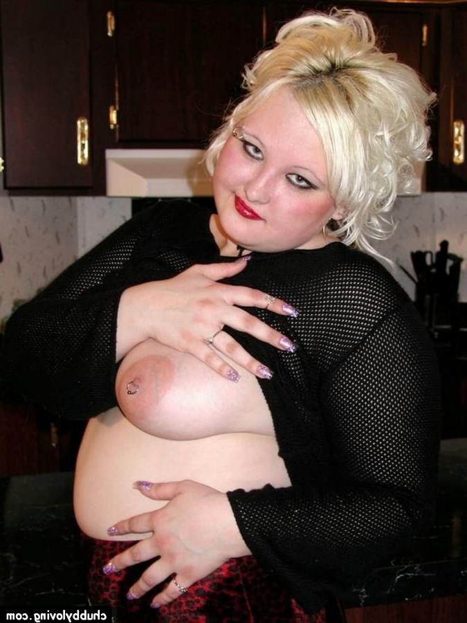 16P Fat blonde Metal Kitten in gauzy panties and stockings teasing