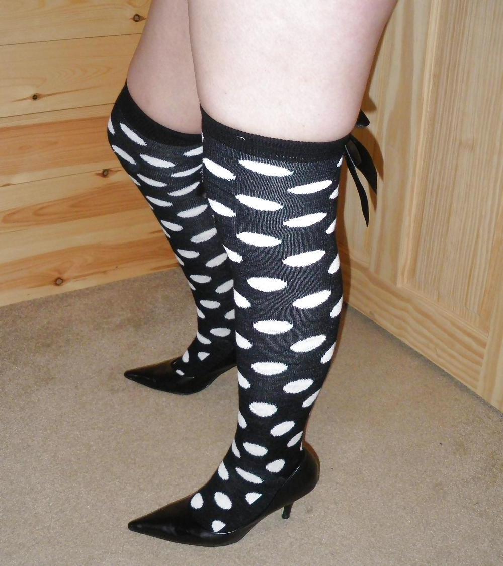 7P Spotty Dotty Socks, Corset & Satin G-String