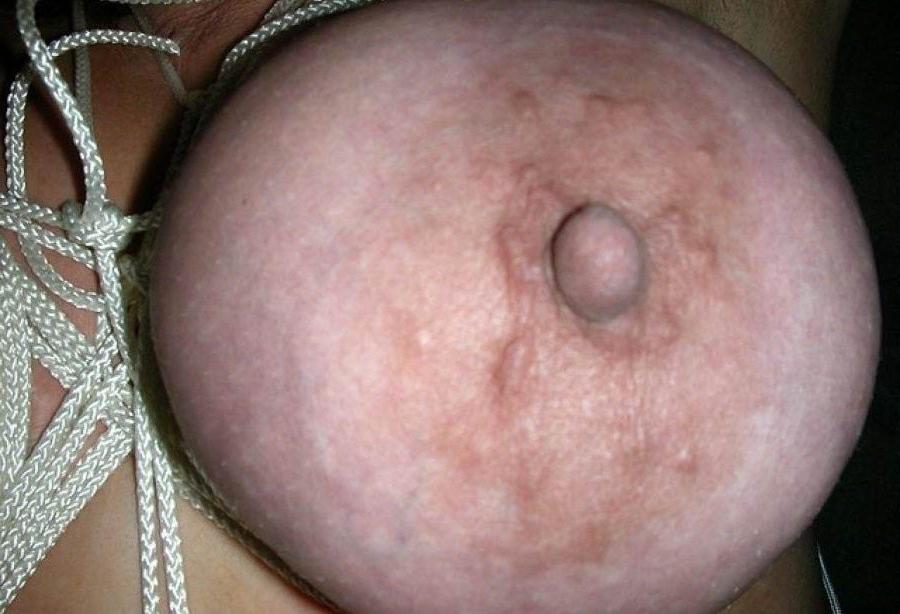 15P Huge erected nipples pierced and bondaged