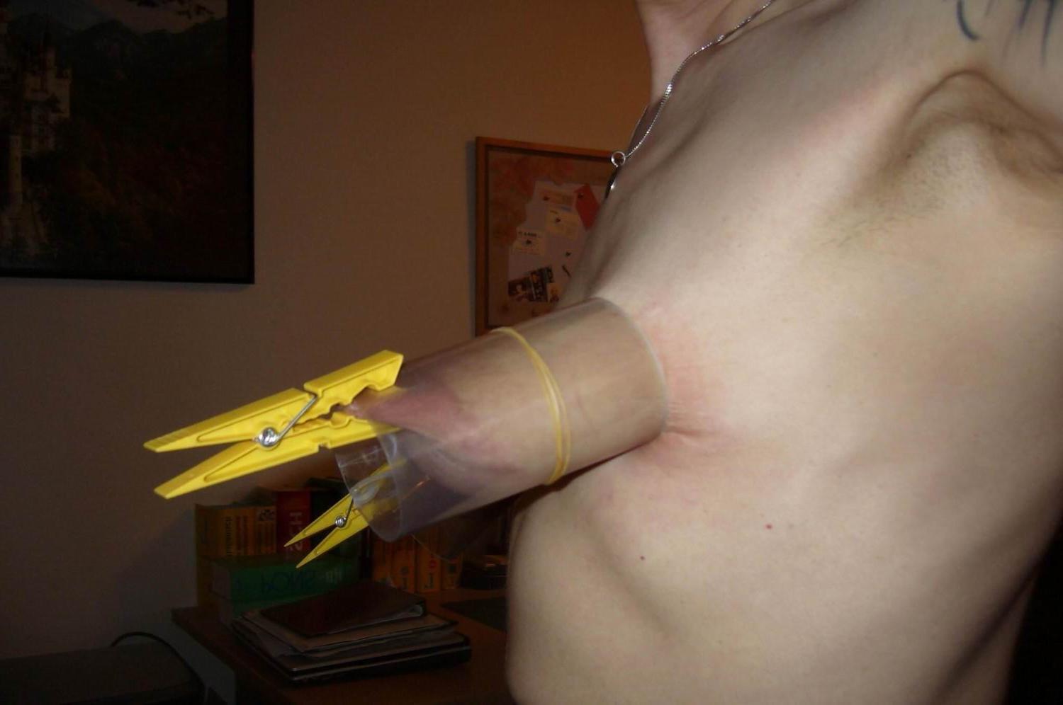 15P Huge erected nipples pierced and bondaged