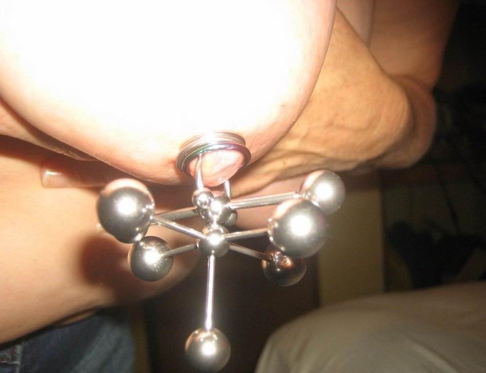 15P Huge erected nipples pierced and bondaged
