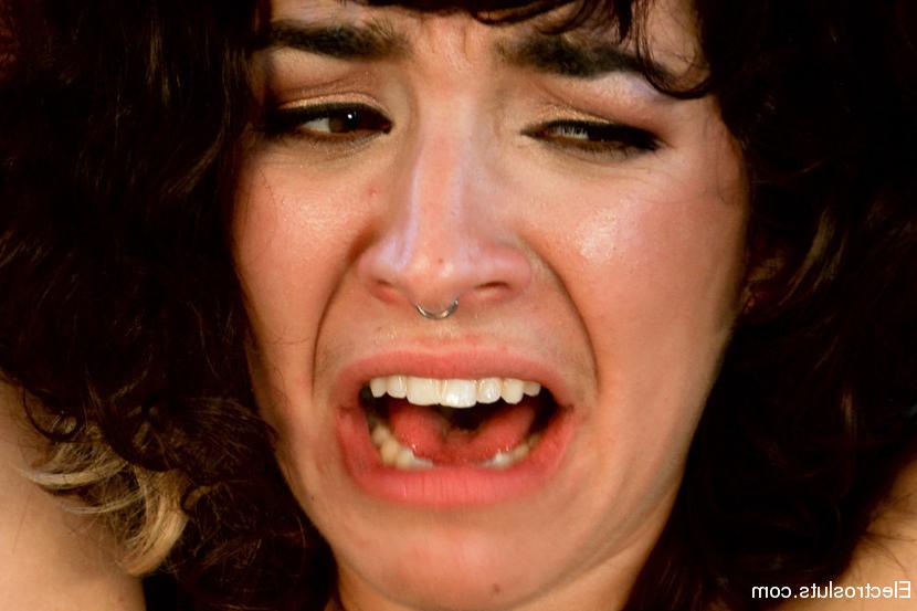 15P Hairy horny Bianca Stone show how tough she is for Electrosex!
