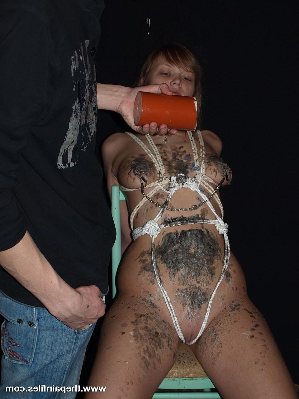 16P Amateur sub is tied by her Master and has hot candle wax dripped