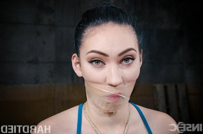 16P Aria Alexander in blue is rope bound and pussy toyed by maledom 