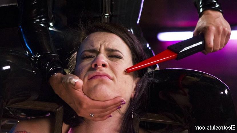 15P Freya French in stockings is electro fucked and strapon fucked b
