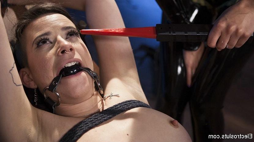 15P Freya French in stockings is electro fucked and strapon fucked b