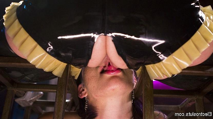 15P Freya French in stockings is electro fucked and strapon fucked b