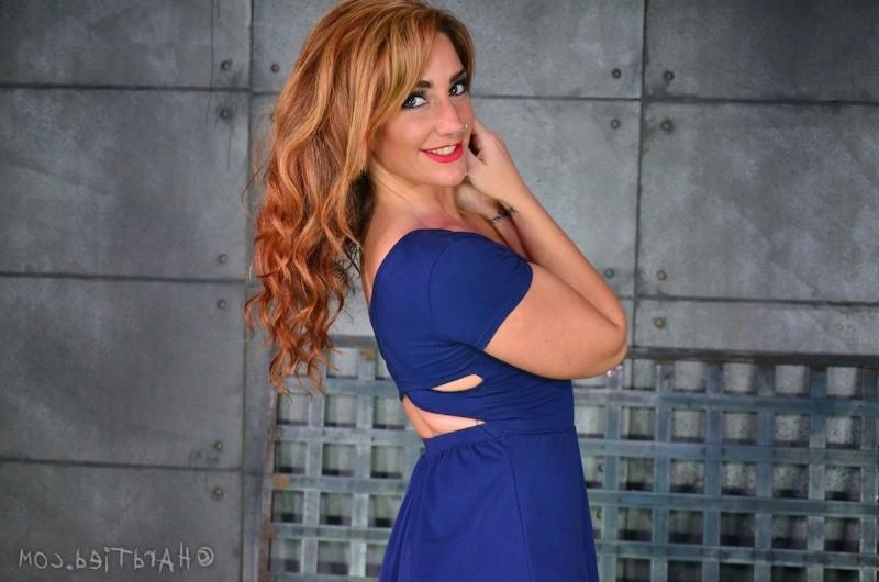 16P Savannah Fox redhead in blue dress is rope bound and made to squirt