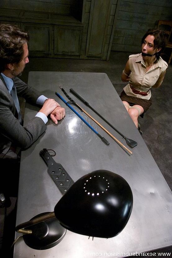 15P Mya Nichole is spanked and forced to blowjob here interrogater