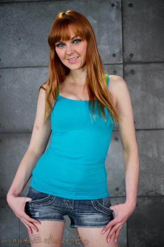 16P Marie McCray in blue top is bound and fucked