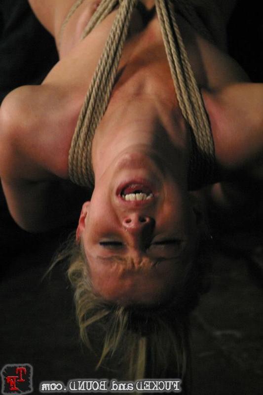 16P Blonde girl in hogtie bondage fucked and forced to blowjob