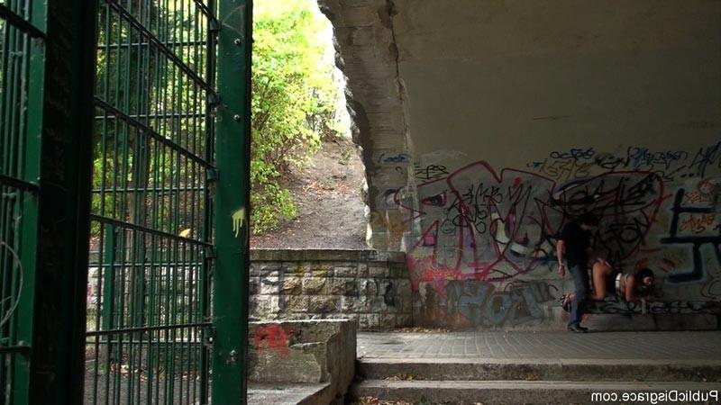 18P Public bondage with a hot chick and kinky outdoor disgrace