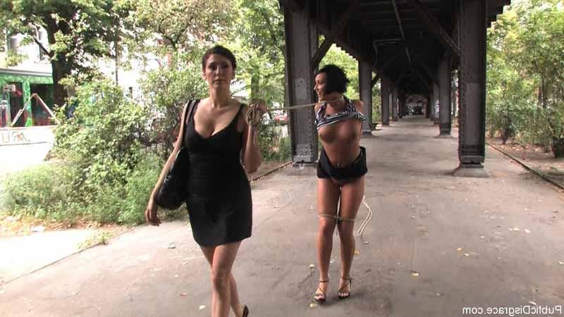 18P Public bondage with a hot chick and kinky outdoor disgrace