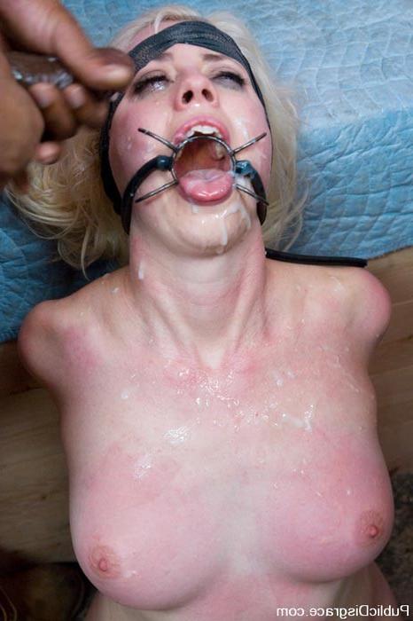 15P Blonde submissive slut forced to fuck with a group of guys