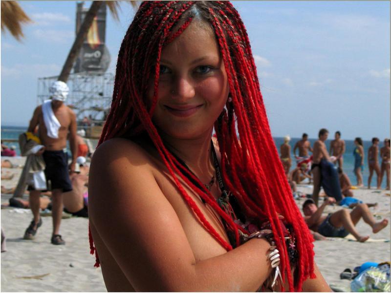 15P Blonde has some fun being nude on a public beach