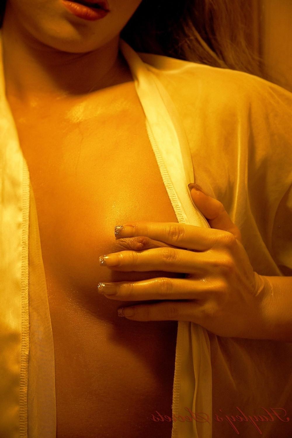 12P Beauty Natalia in the sauna in her sheer white shirt